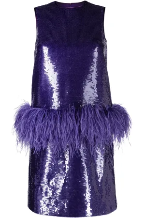 HUISHAN ZHANG Kleid mit Federn