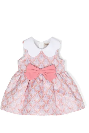 HUCKLEBONES LONDON Jacquard-Kleid-Set mit gewelltem Kragen