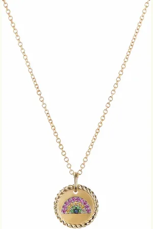 David Yurman 18kt Rainbow Gelbgoldhalskette mit Saphir