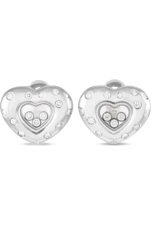 Chopard 18kt Happy Weißgoldohrclips mit Diamanten