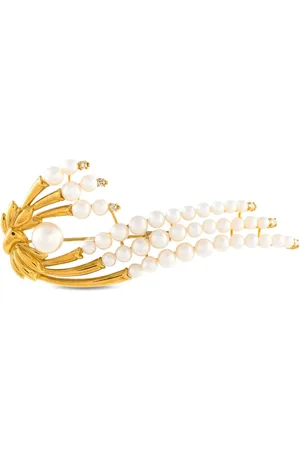 LB Exclusive Pre-owned 18kt Gelbgoldbrosche mit Perlen
