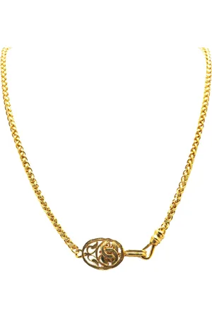 CHANEL 1995 vergoldete Halskette mit ovalem CC-Anhänger