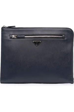 Prada 2013-2024 Saffiano Lux Portfolio Clutch mit Reißverschluss