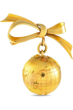 LB Exclusive 18kt Globe Gelbgoldbrosche