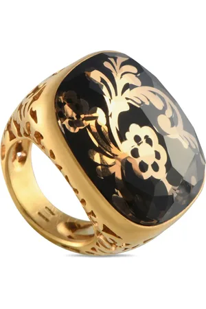 Pomellato 18kt Victoria Jet and Rock Gelbgoldring mit Kristallen