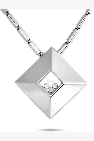 Chopard 18kt Happy Weißgoldhalskette mit Diamanten