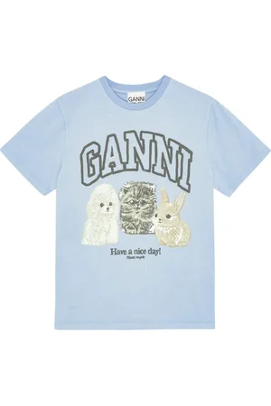 Ganni T-Shirt mit Logo-Print