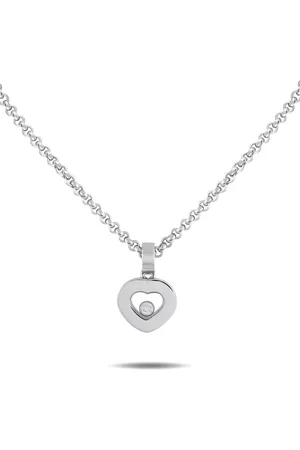 Chopard 18kt Happy Weißgoldhalskette mit Diamant