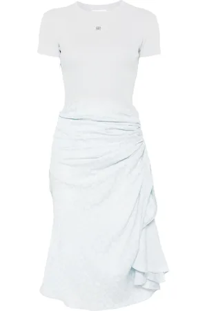 Givenchy Drapiertes Midikleid im Materialmix