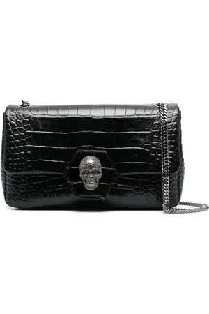 Philipp Plein Schultertasche mit Kristall-Totenkopf