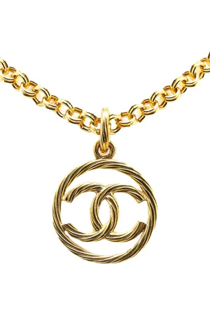 CHANEL 1993 vergoldete Halskette mit CC-Anhänger