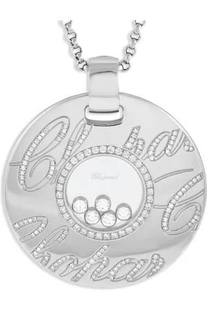 Chopard 18kt Happy Weißgoldhalskette mit Diamant