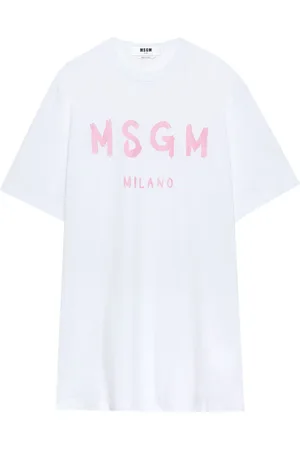 Msgm Kleid mit Brushstroke-Logo