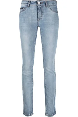 Philipp Plein Jeans-Leggings mit Logo-Patch