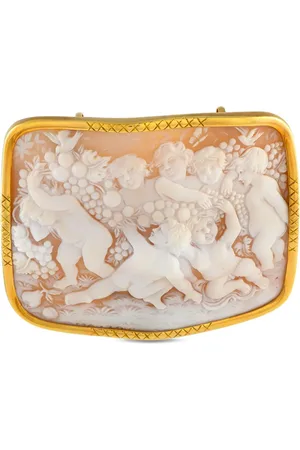 LB Exclusive 18kt Cameo Di Bambino Gelbgoldbrosche