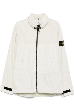 Stone Island Jacke aus unbehandeltem Leinen mit Falten