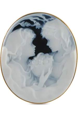 LB Exclusive 18kt Cameo Gelbgoldbrosche mit Onyx