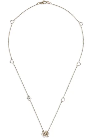 Gucci 18kt Weißgoldhalskette mit Diamant und Perlmutt