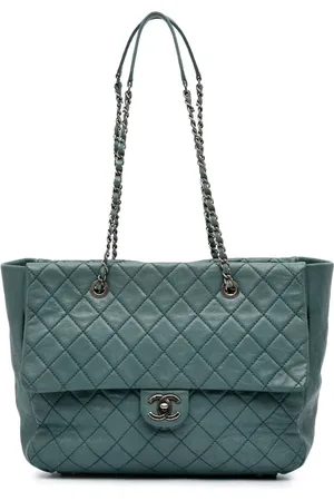 CHANEL 2016-2017 große CC Front Flap Tote Bag aus gestepptem Lammleder
