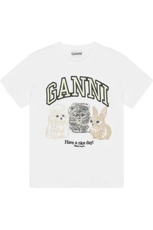 Ganni T-Shirt mit Logo-Print