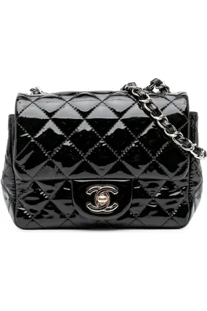 CHANEL 2014-2015 mini Square Classic Single Flap Umhängetasche aus Lackleder