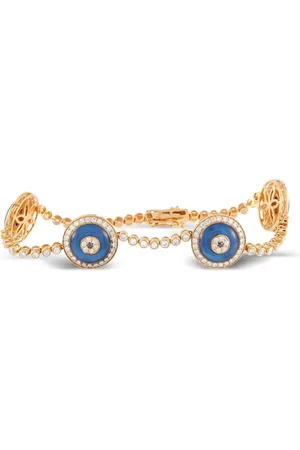 LB Exclusive 18kt Evil Eye Gelbgoldarmband mit Diamanten und Topas