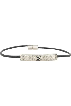 LOUIS VUITTON 2023 palladiertes Champs Elysees Armband mit Leder