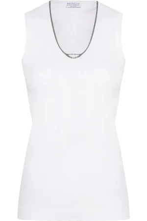 Brunello Cucinelli Tanktop mit Monili-Kette