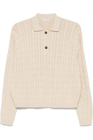 Brunello Cucinelli Poloshirt mit Zopfmuster