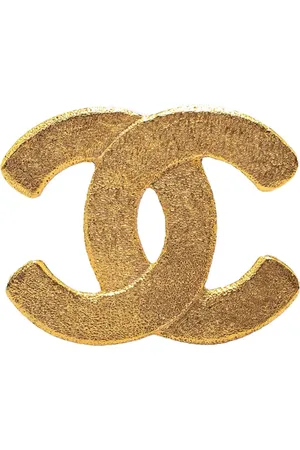 CHANEL 1980-1990 vergoldete CC Brosche