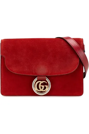 Gucci 2000-2015 kleine GG Ring Torchon Umhängetasche aus Wildleder