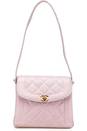 CHANEL 1996-1997 gesteppte CC Diana Flap Schultertasche aus Lammleder