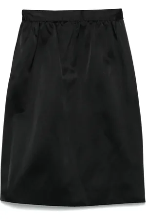 Saint Laurent 1970s Midirock aus Duchesse-Satin