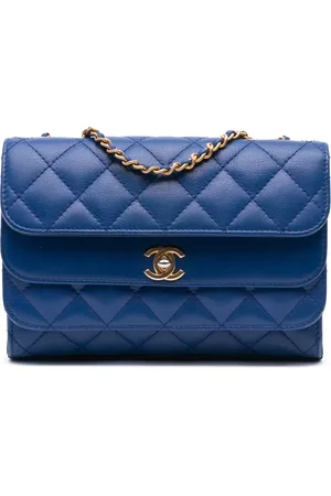 CHANEL 2019 gesteppte CC Triple Flap Schultertasche aus Kalbsleder