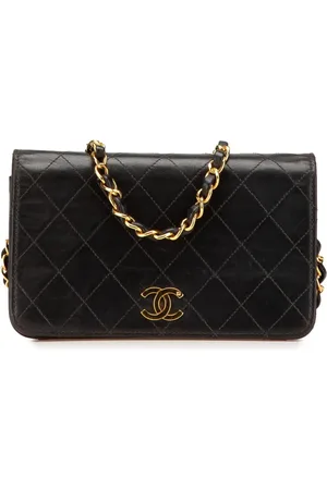 CHANEL 1999-1999 gesteppte Full Flap Umhängetasche mit CC