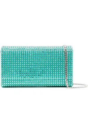 Amina Muaddi Paloma Clutch mit Kristallen