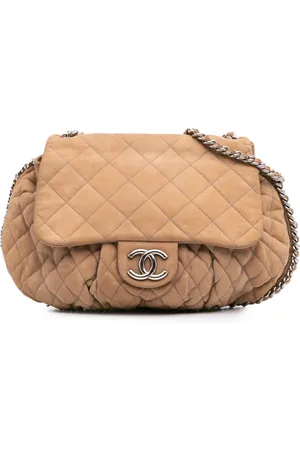 CHANEL 2010-2011 große Chain Around Flap Umhängetasche aus gestepptem Wildleder