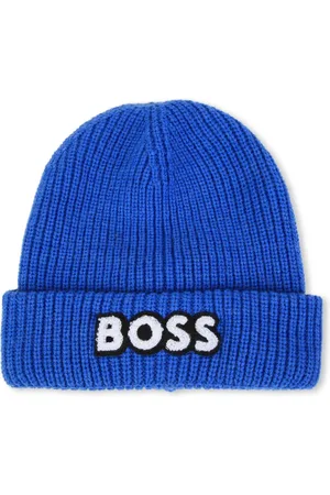 HUGO BOSS Gerippte Beanie mit Logo-Patch