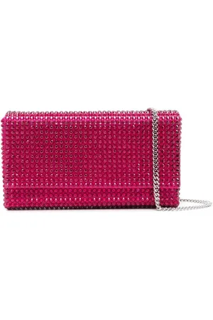 Amina Muaddi Paloma Clutch mit Kristallen