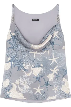 VERSACE Barocco Sea Seidentop mit Wasserfallkragen
