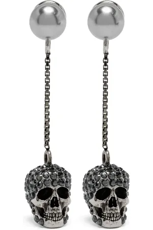 Alexander McQueen Pave Skull Hängeohrringe
