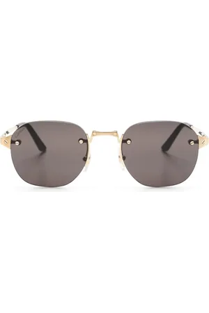Cartier Rahmenlose Sonnenbrille mit eckigen Gläsern