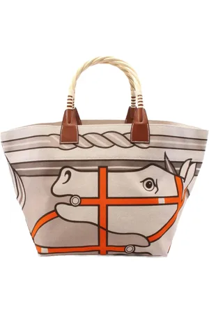 Hermès 2011 Toile H Plume Quadrige au Fil Steeple Tote Bag 31cm