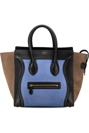 Céline 2012 mini Tricolor Luggage Tote Bag aus Nubuk- und glattem Kalbsleder