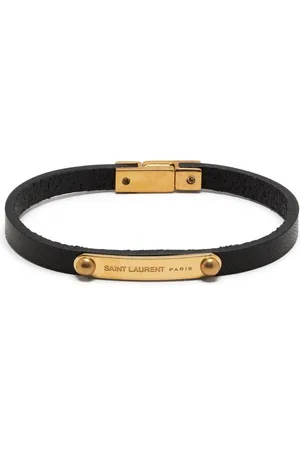 Saint Laurent Lederarmband mit Logo-Schild