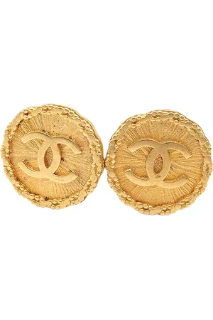 CHANEL 1995 vergoldete CC Starburst Ohrclips