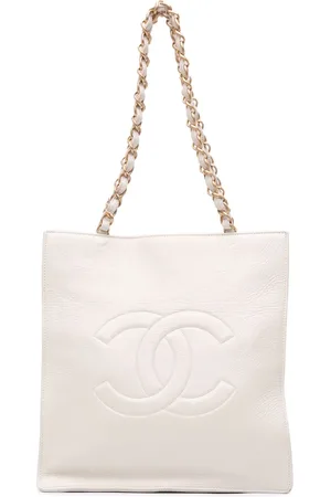 CHANEL 2020 Aged North South Shopping Tote Bag aus glänzendem Kalbsleder