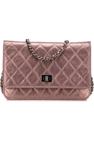 CHANEL 2008-2009 Reissue 2.55 Quilted Metallic Aged Calfskin Wallet on Chain handbag