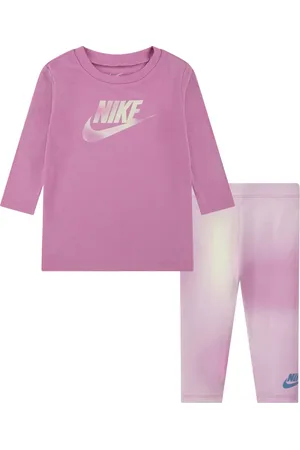 Nike Logo-graphic top and tie-dye leggings