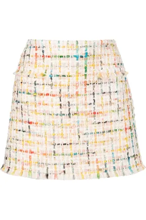Oscar de la Renta Tweed-Minirock mit hohem Bund